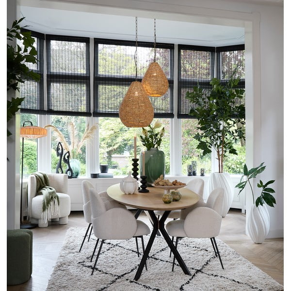 Závěsné svítidlo v přírodní barvě s dřevěným stínidlem ø 40 cm Kabinda – Light & Living-image-1