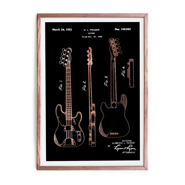 Zarámovaný plakát Really Nice Things Fender Guitar, 65 x 45 cm