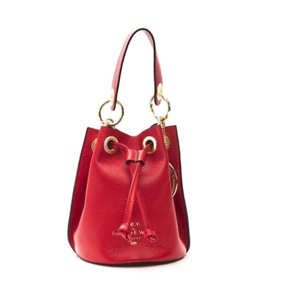 Červená kožená kabelka f.e.v. by Francesca E. Versace Casma