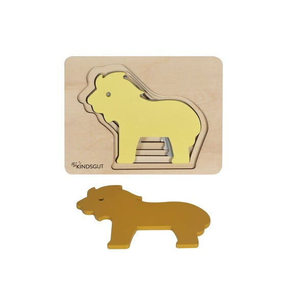 Dřevěné dětské puzzle Kindsgut Lion-image-2