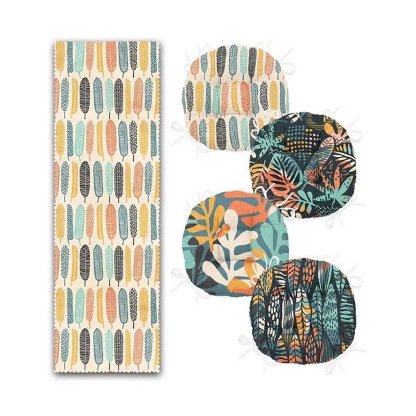 Set podsedáků a běhounu 5 ks Long Leaves – Mila Home