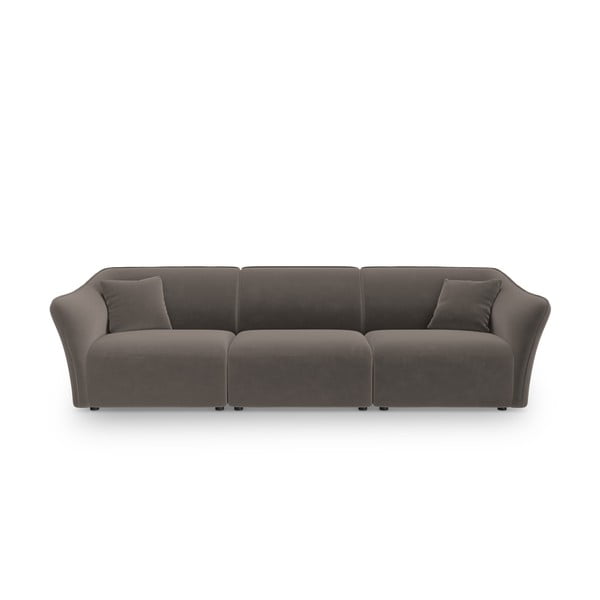 Hnědá sametová pohovka 292 cm Tokyo – Cosmopolitan Design