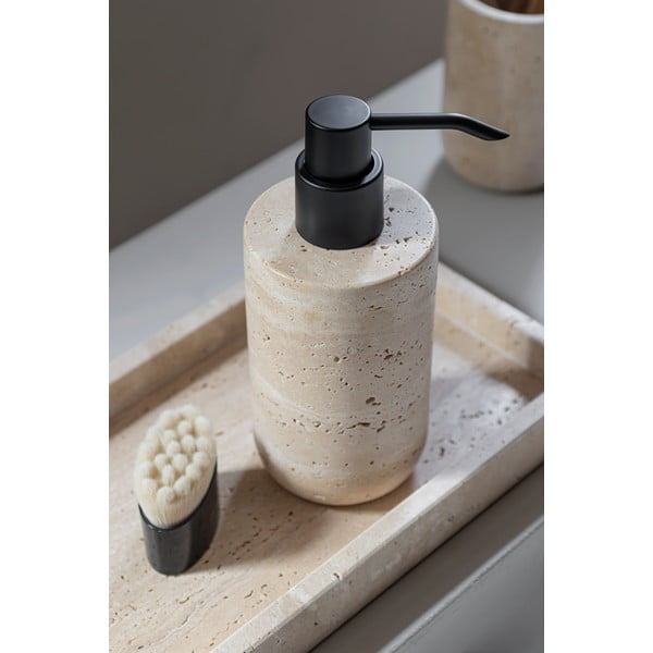 Béžový kamenný dávkovač mýdla 250 ml Travertine – Mette Ditmer Denmark-image-1