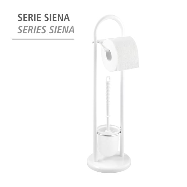 Bílý toaletní kartáč s držákem na toaletní papír Wenko Siena-image-2