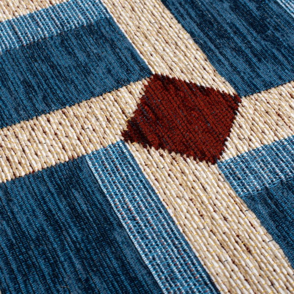 Modrý běhoun 60x230 cm Lennox Geometric – Flair Rugs-image-3