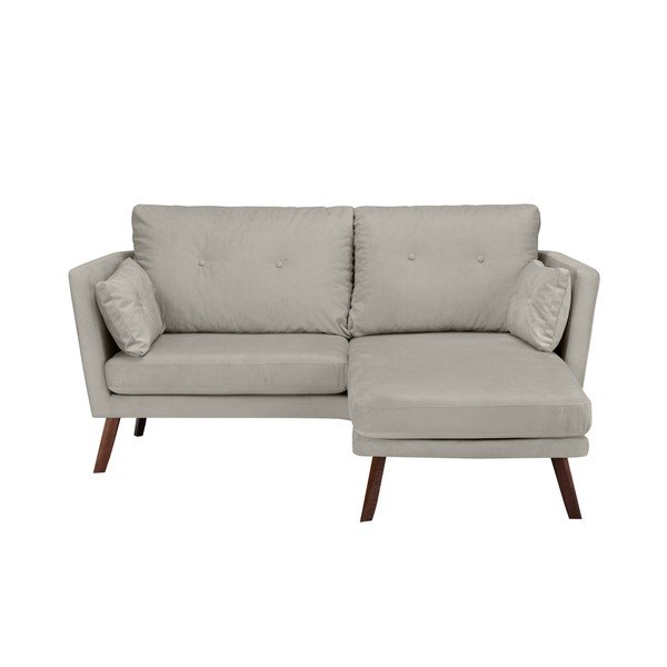 Béžová třímístná pohovka Mazzini Sofas Elena, s lenoškou na pravém rohu-image-1