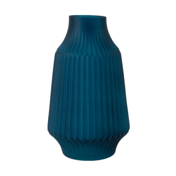 Modrá skleněná váza PT LIVING Stripes, ø 16 cm