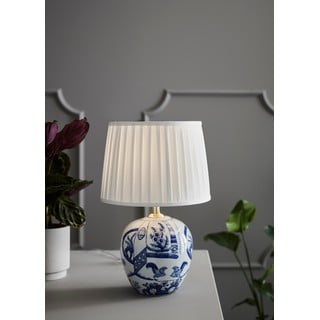 Modro-bílá stolní lampa Markslöjd Goteborg, výška 48 cm