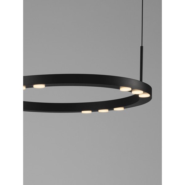 Matně černé hliníkové LED stmívatelné závěsné svítidlo ø 40 cm Lunette – Nova Luce-image-2