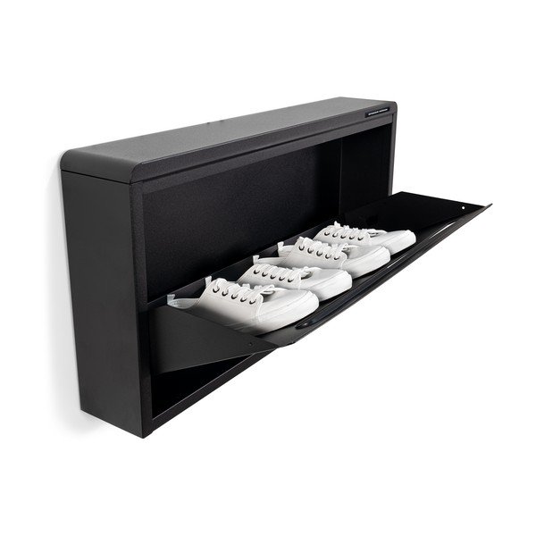 Černý kovový výklopný/závěsný botník 75x38x13 cm Mario – Spinder Design-image-3