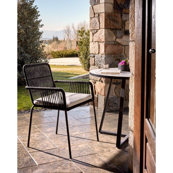 Černá kovová zahradní židle Kave Home Samt-image-4