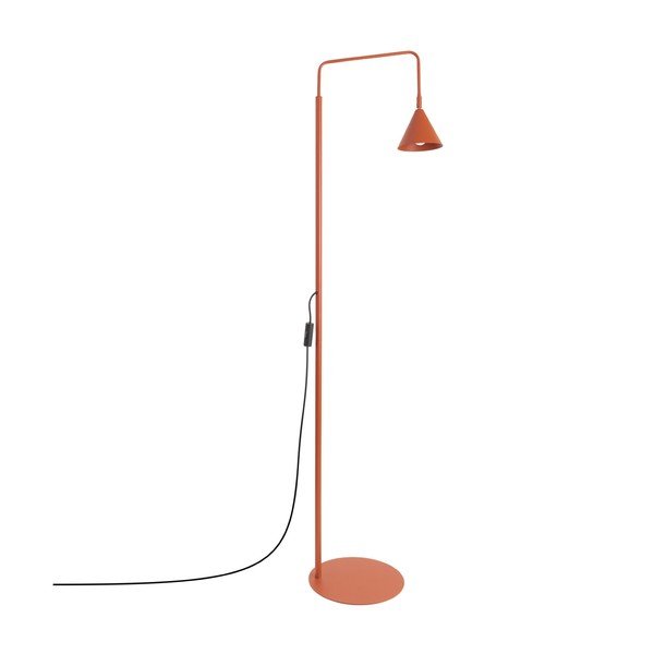 Ocelová stojací lampa s ohybatelnou konstrukcí v cihlové barvě (výška 165 cm) Zylo – Sollux