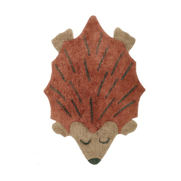 Pratelný ručně tkaný bavlněný dětský koberec v cihlové a béžové barvě 80x120 cm Ollen – Nattiot