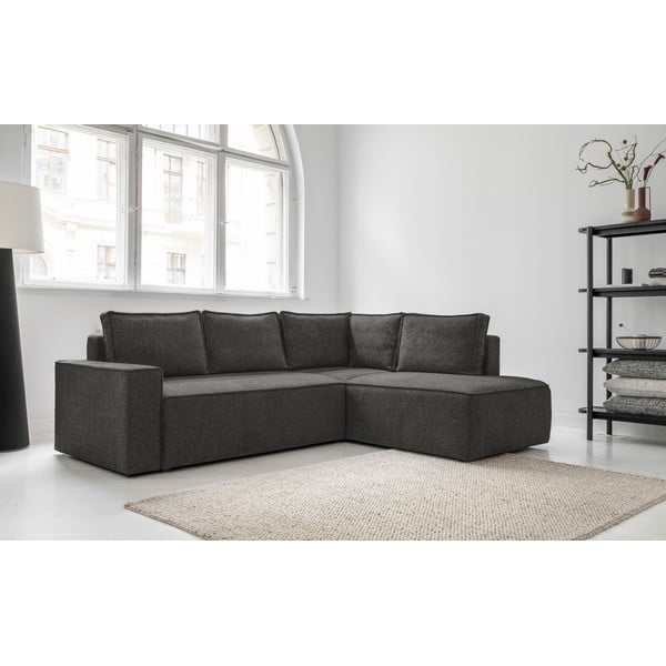 Antracitová rozkládací rohová pohovka (pravý roh) Brave Dave – Miuform-image-2