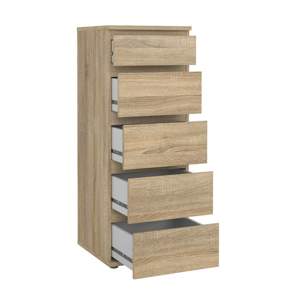 Vysoká komoda v dekoru dubu v přírodní barvě 40x107 cm Nova – Tvilum-image-3