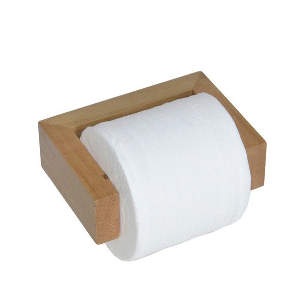 Nástěnný držák na toaletní papír z dubového dřeva Wireworks Mezza-image-1