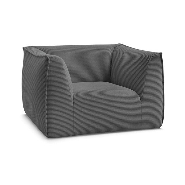 Tmavě šedé manšestrové křeslo Giorgia – Bobochic Paris