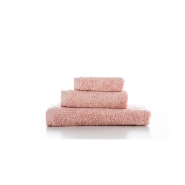 Sada 3 růžových bavlněných ručníků El Delfin Lisa Coral