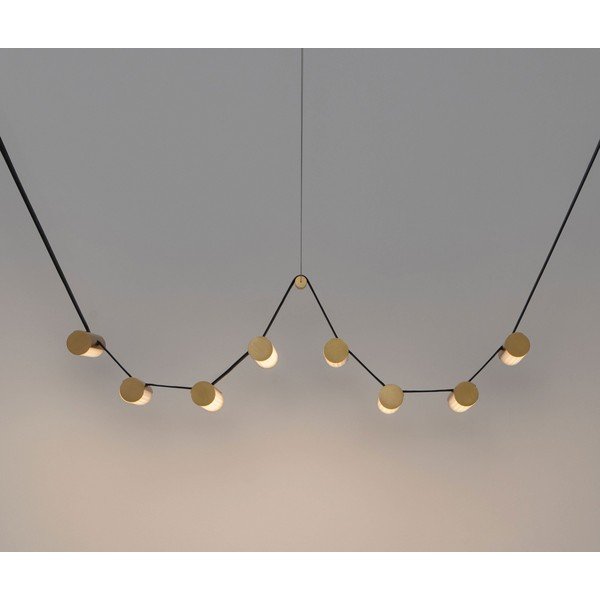 Hliníkové LED stmívatelné závěsné svítidlo v mosazné barvě se skleněným stínidlem Luma – Nova Luce-image-4