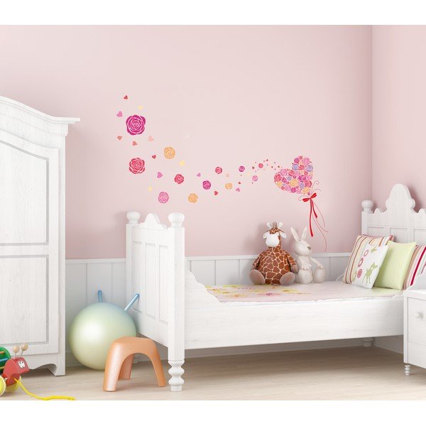 Samolepka Ambiance Flying Hearts And Roses