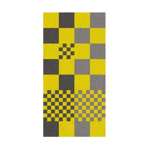 Ručník Ladessa, žlutá kostka, 70x140 cm