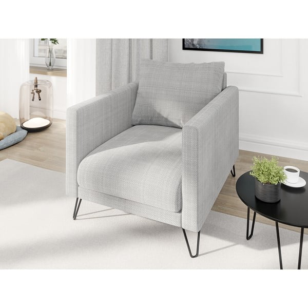 Světle šedé žinylkové křeslo Freya – Ropez-image-3