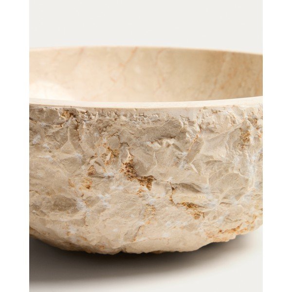 Béžové kamenné kulaté umyvadlo ø 40 cm Orvane – Kave Home-image-4