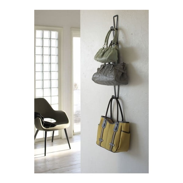 Černý věšák na kabelky se zavěšením na dveře a 6 háčky YAMAZAKI Kanazawa-image-1