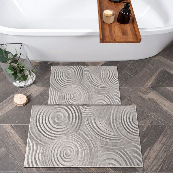 Světle šedé koupelnové předložky v sadě 2 ks 60x100 cm – Foutastic-image-4