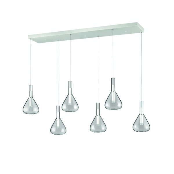 Bílé LED závěsné svítidlo se skleněným stínidlem Cipera – CINQUE-image-1