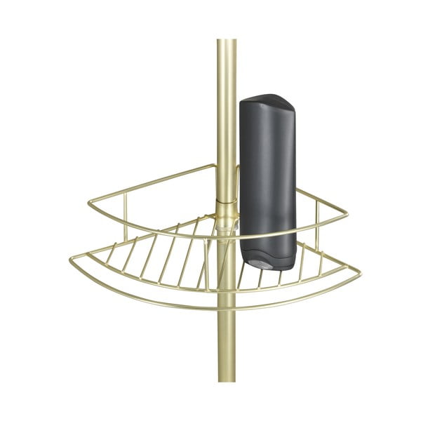 Rohová teleskopická koupelnová polička z nerezové oceli ve zlaté barvě Dolcedo – Wenko-image-4