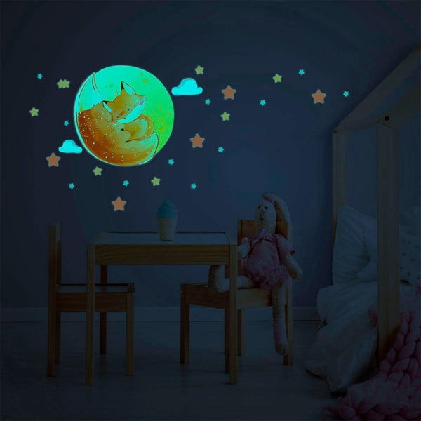 Dětská samolepka na zeď 30x30 cm Dreamy Fox – Ambiance-image-1