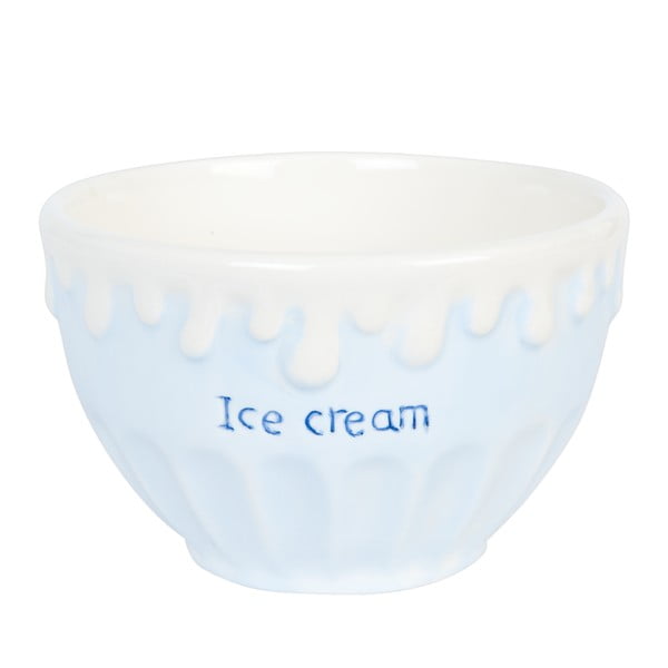 Modrá keramická miska na zmrzlinu Clayre & Eef, Ø 15 cm