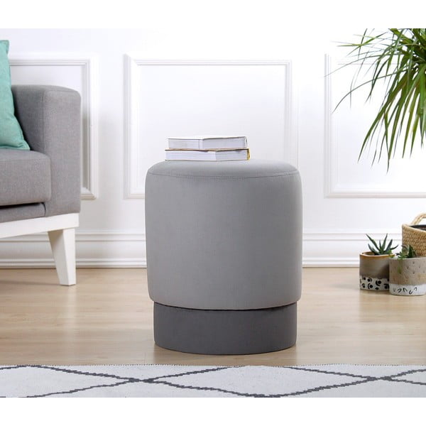 Šedý taburet Ropp – Artie-image-1