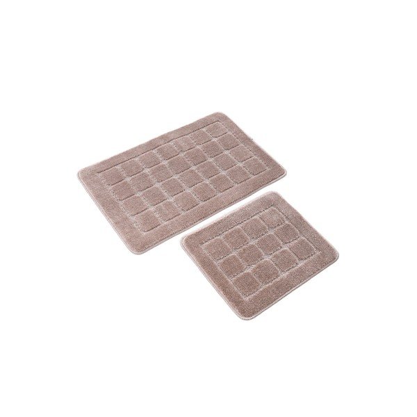 Hnědé koupelnové předložky v sadě 2 ks 50x80 cm Kareli – Foutastic