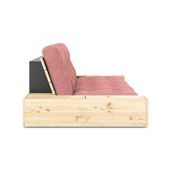 Růžová manšestrová rozkládací pohovka 244 cm Base – Karup Design-image-3