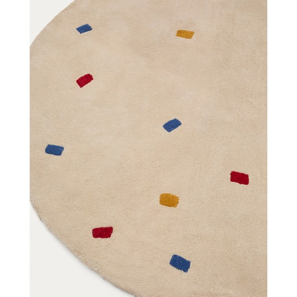 Krémový bavlněný dětský koberec ø120 cm Luli – Kave Home-image-3