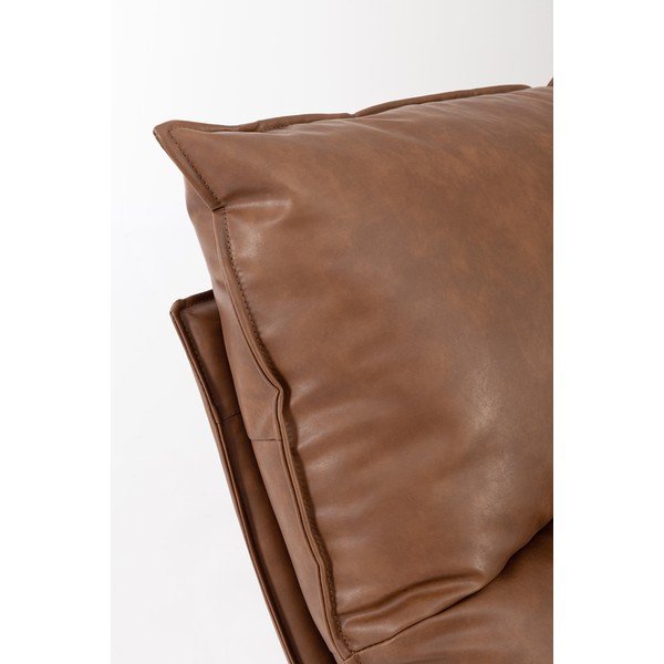 Koňakově hnědé křeslo s úložným prostorem z imitace kůže Alanez – Bizzotto-image-1