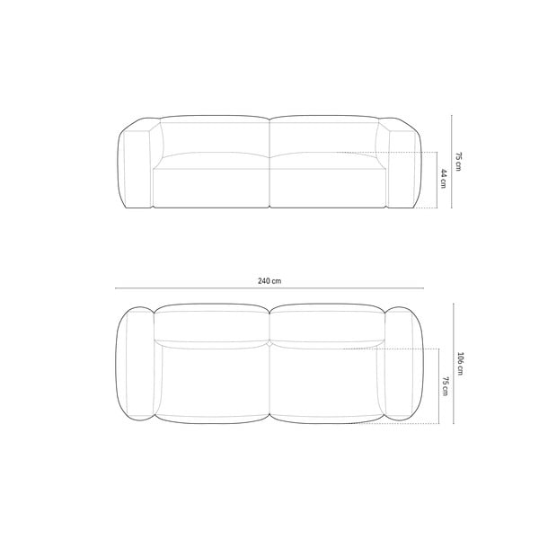 Černá modulární pohovka 240 cm Martina – Micadoni Home-image-4