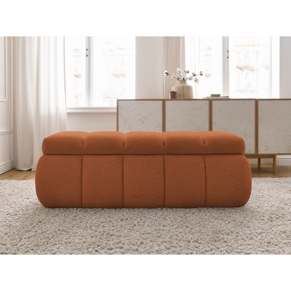 Oranžová lavice z textilie bouclé – Bobochic Paris-image-4