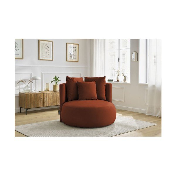 Oranžové sametové křeslo Cesar – Bobochic Paris-image-1