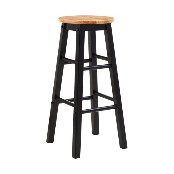 Černá/v přírodní barvě barová stolička z kaučukového dřeva (výška sedáku 74 cm) Chester – Premier Housewares