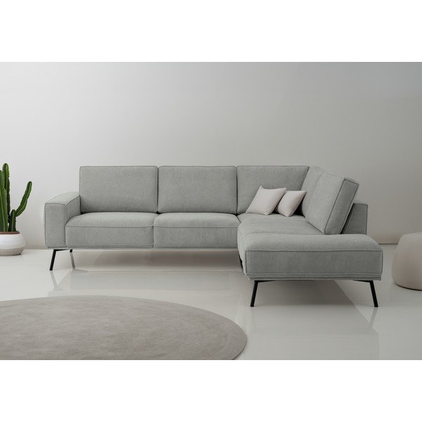 Světle šedá žinylková rohová pohovka (pravý roh/do L) Amsterdam – Scandic-image-1