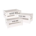 Bílé dřevěné úložné boxy v sadě 3 ks 30x20x15 cm Wood Box – Dakls