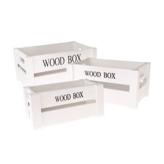 Dekorativní dřevěné úložné boxy v sadě 3 ks - Dakls