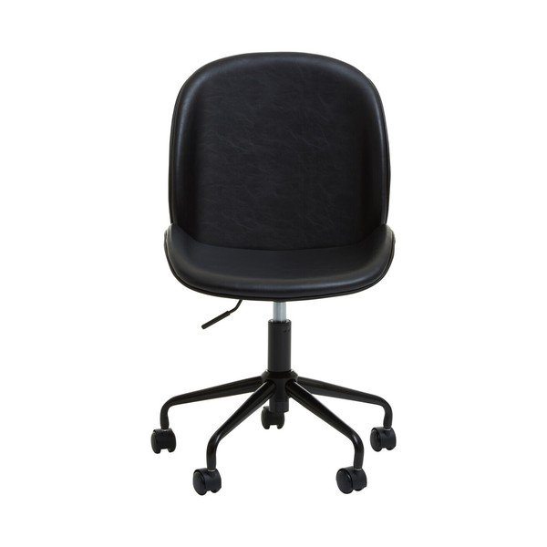 Černá kancelářská židle z imitace kůže Clinton – Premier Housewares-image-2