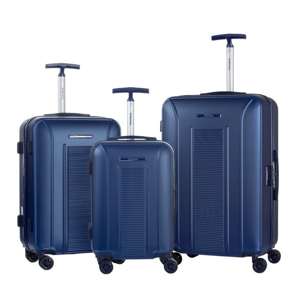 Sada 3 modrých cestovních kufrů na kolečkách Murano Africa