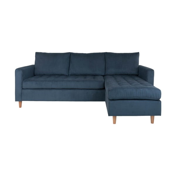 Tmavě modrá manšestrová oboustranná rohová pohovka House Nordic Firenze-image-1