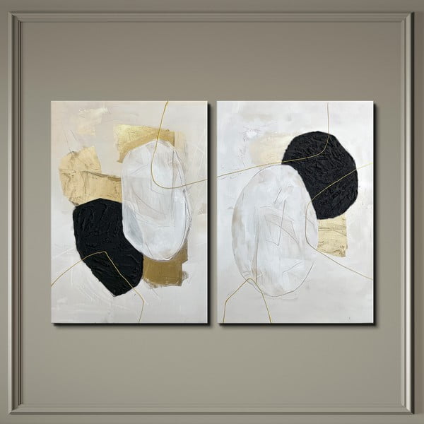 Obrazy s ručně malovanými prvky v sadě 2 ks 50x70 cm Crystal – Styler-image-3