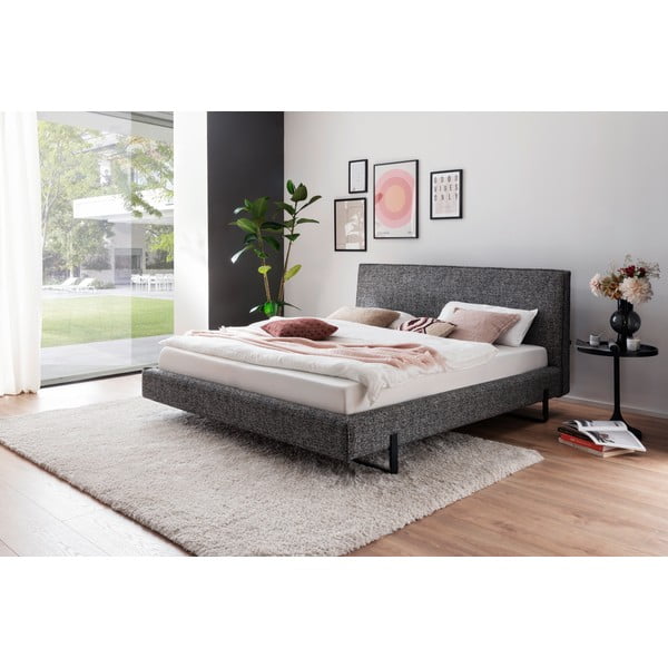 Šedá čalouněná dvoulůžková postel bez roštu 180x200 cm La Gomera – Meise Möbel-image-1